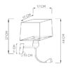 Apliq. 3w 4000k+1xe27 Y Puerto Usb Stephen Cuero/Pant.beis 285lm 38x17x20cm Doble Encendido