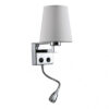 Aplique 3w 4000k +1xe27 Paulo Cromo/pantalla Blanca 285lm 37x14x17cm Doble Encendido