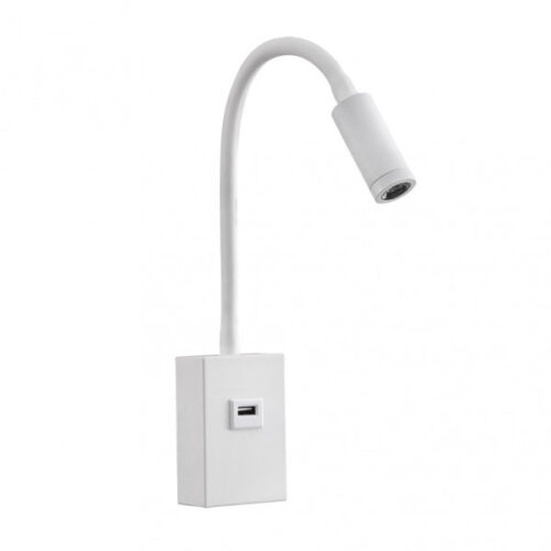 Aplique 3w 4000k Capote Blanco Usb E Interrupt. 43x6x4 Cm 285lm Articulab. Y Orientab.