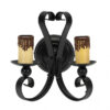 Aplique Rustico 2xe27 Medieval Negro 25x21x16 Cm