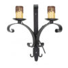 Aplique Rustico Rueda 2xe27 Marron 35x32x18 Cm