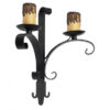 Aplique Rustico Rueda 2xe27 Marron 35x32x18 Cm