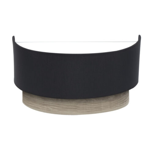Aplique Tania 1xe27 Negro/madera Gris 15x30x16 Cm