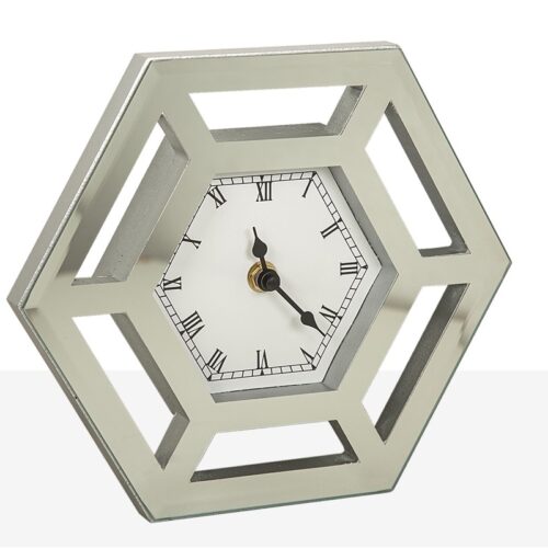 RELOJ SOBREMESA HEXAGONO ESPEJO 23X5X20