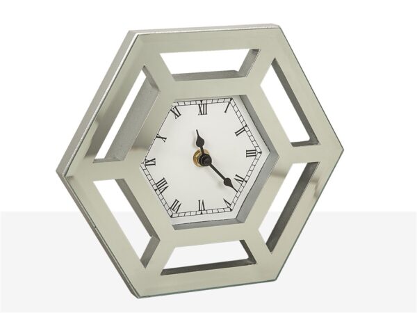 RELOJ SOBREMESA HEXAGONO ESPEJO 23X5X20