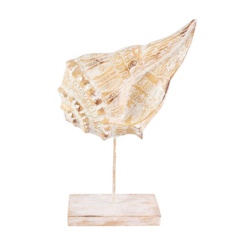 ESCULTURA CONCHA CON BASE 21x8x32 cm