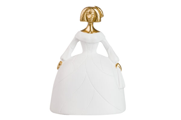 MENINA BLANCA DORADA 15X13X20 CM