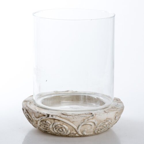 PORTAVELAS CERAM/CRISTAL 23,2x23x26