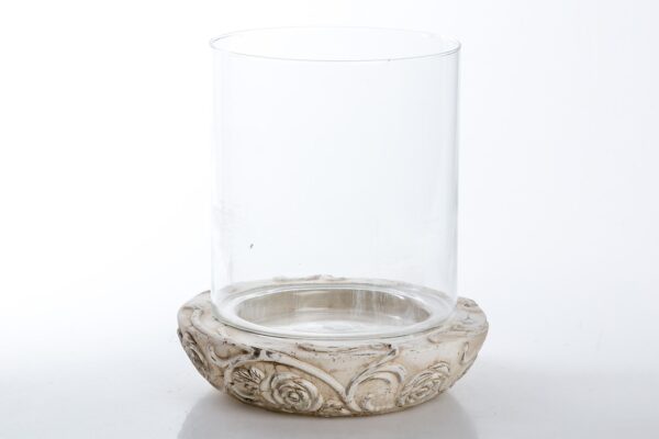 PORTAVELAS CERAM/CRISTAL 23,2x23x26