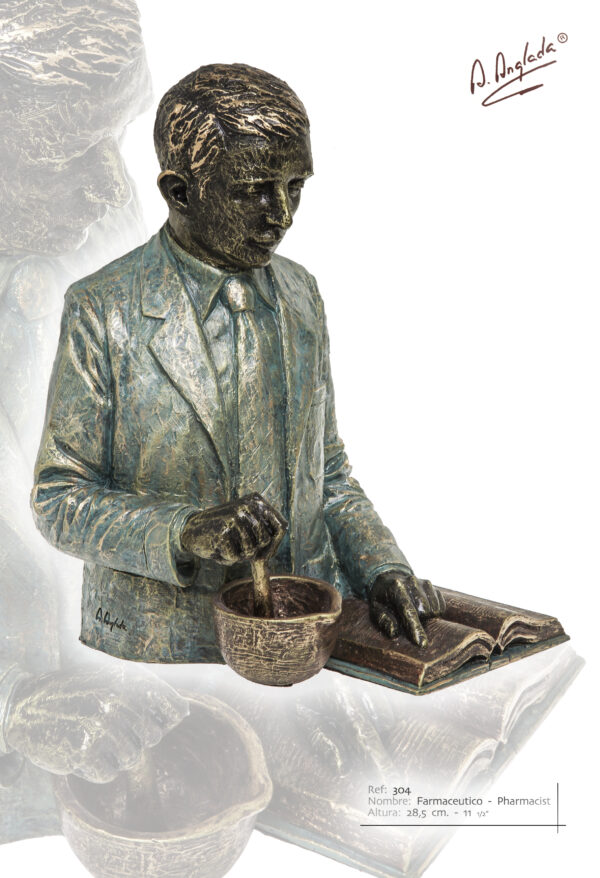 Escultura Farmacéutico/Químico - A. Anglada