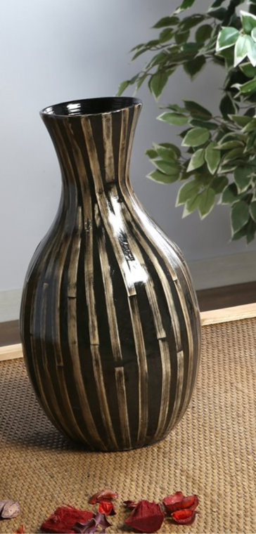 JARRON BAMBU LACADO NEGRO 38 CMS.