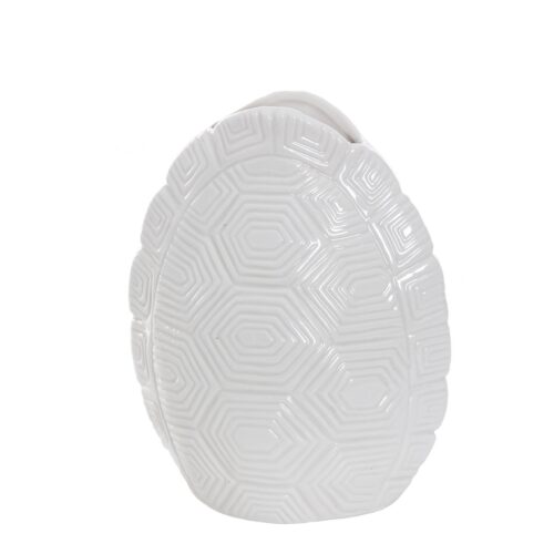 FLORERO TORTUGA PORCELAN BL 14X8X17 CM