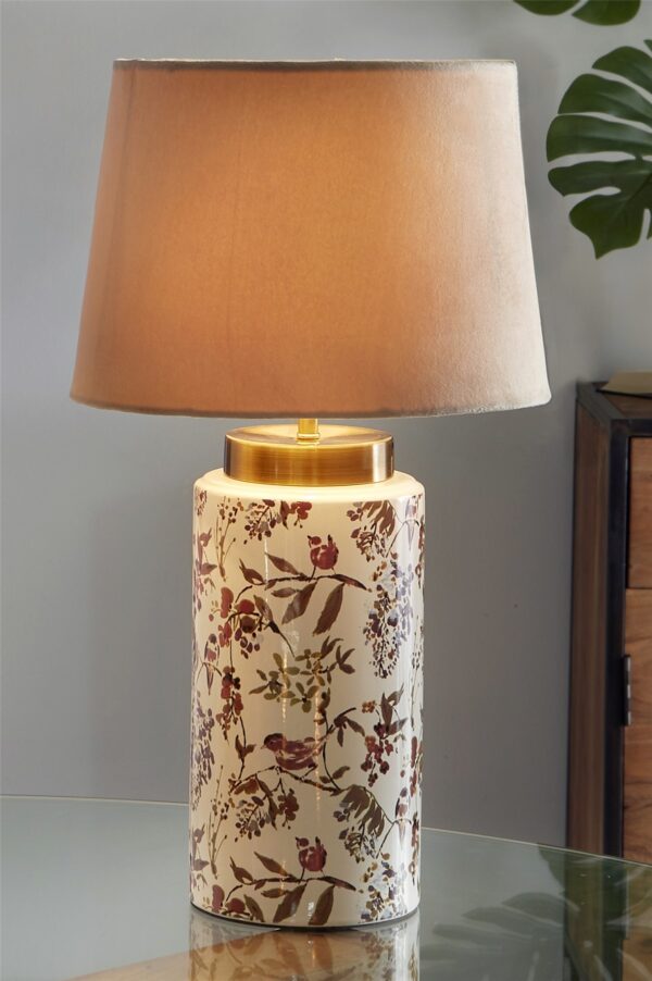 LAMPARA CERAM. MENWI DECORADA 50 CM