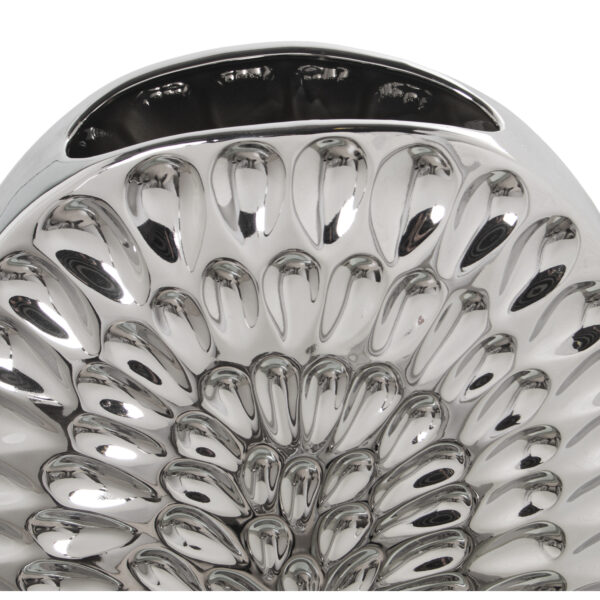 JARRON CERAMICA 40CM PLATEADO 27X11X40CM
