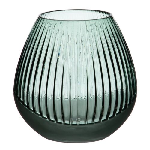 JARRON VERDE VIDRIO 23X23X23 CM