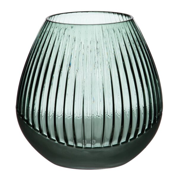 JARRON VERDE VIDRIO 23X23X23 CM