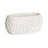 MACETERO HOJAS BLANCO JARDIN 25X13X11