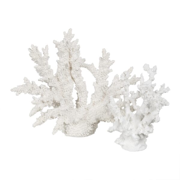 FIGURA CORAL BLANCO RESINA 34X13X27 CM
