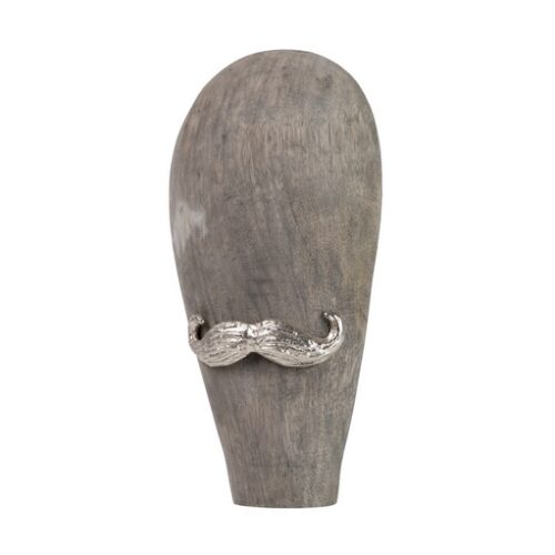 ESCULTURA CABEZA BIGOTE MANGO 15x8x28CM