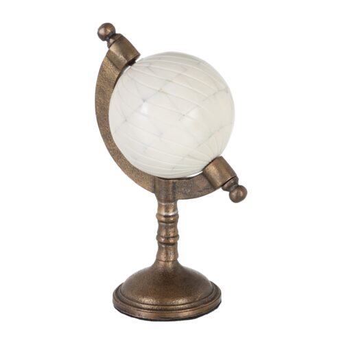 FIGURA CREMA-ORO METAL/RESINA 10X10X34CM