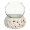 PORTAVELAS TERRACOTA-CRISTAL 16x16x19 CM