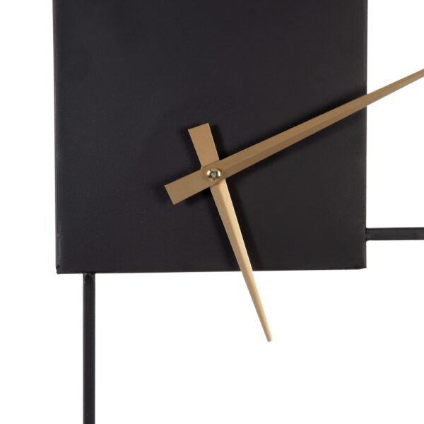 RELOJ PARED NEGRO METAL 60 RECTANGULO