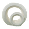 JARRON DOBLE ARO CREMA RUGOSA 26X12X33CM
