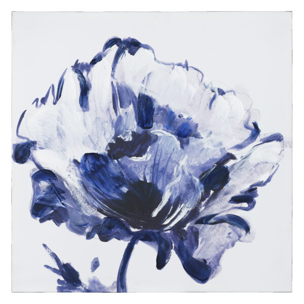 CUADRO FLORES AZUL-BLANCO 76X76
