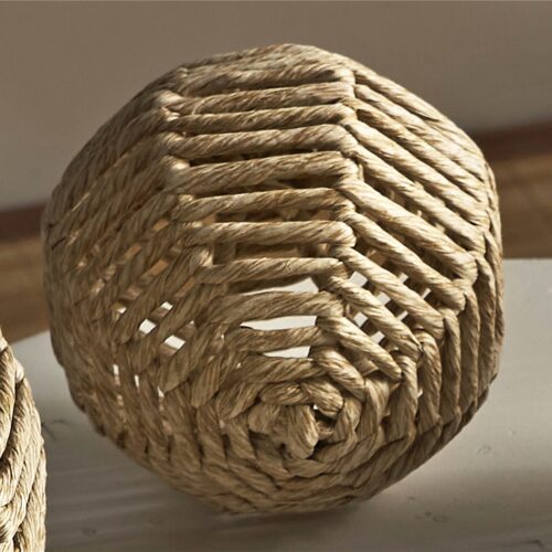 BOLA LINEAS FIBRA NATURAL MARRON 13D