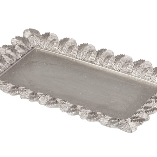 BANDEJA HOJA PLATA  25X14,5X2,5 CM