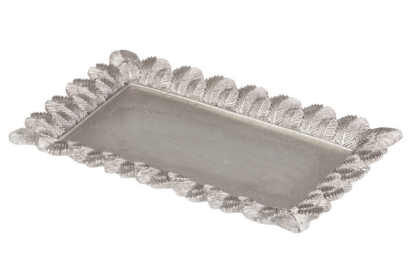 BANDEJA HOJA PLATA  25X14,5X2,5 CM