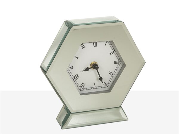 RELOJ SOBREMESA HEXAGONO ESP.PIE 18X6X19