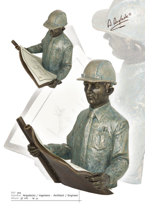 Escultura Arquitecto/Ingeniero/Aparejador - A. Anglada