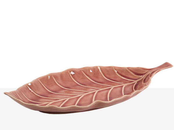 CENTRO MESA HOJA ROSA/CREMA 42X18X5