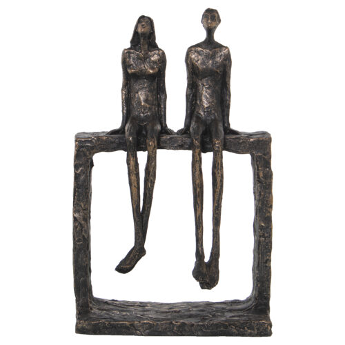 FIGURA RES PAREJA SENTADA DOR 17X10X27CM