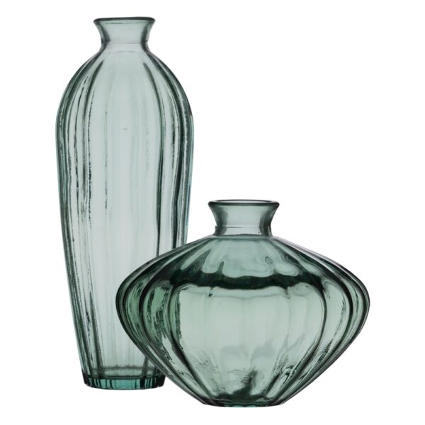 JARRON VERDE VIDRIO 19X19X14 CM