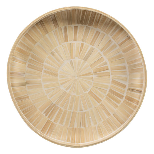 BANDEJA BEIGE BAMBU MDF 35X35X5 CM