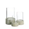 PORTAVELAS GRIS CEMENTO-CRISTAL 14X14X23