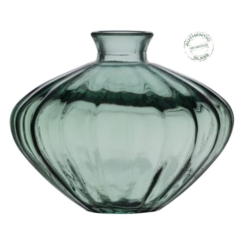 JARRON VERDE VIDRIO 19X19X14 CM
