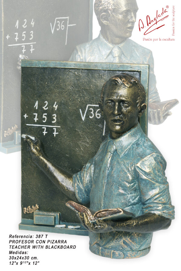 Escultura Profesor con pizarra - A. Anglada