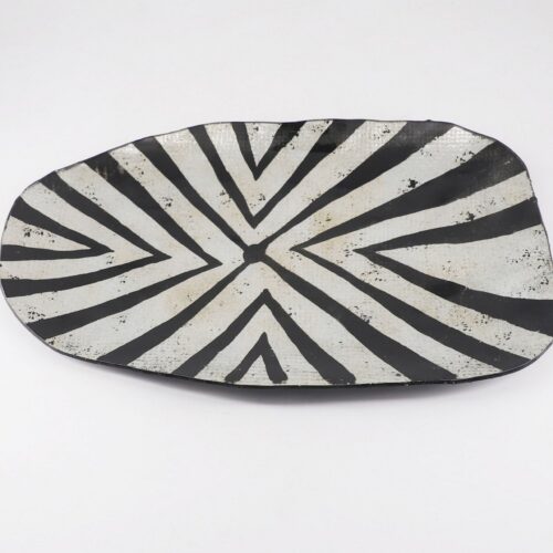 CENTRO CRISTAL PLATA/NEGRO 39x23x4 CM