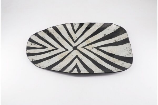 CENTRO CRISTAL PLATA/NEGRO 39x23x4 CM