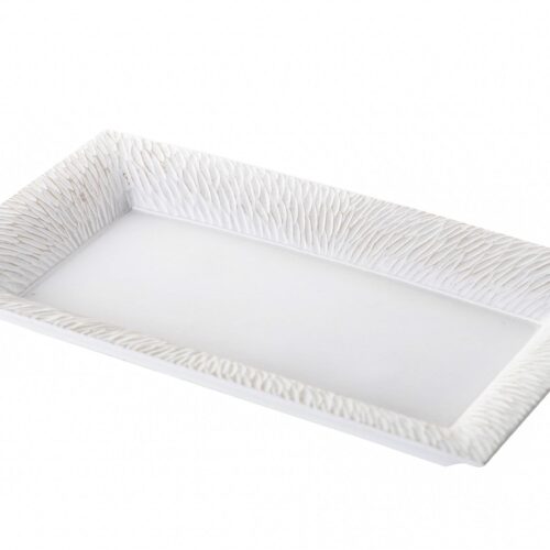 BANDEJA RESINA BLANCO ENVEJECIDO 15x3x25