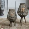 FAROL BAMBU C/PATAS GRIS 28DX60