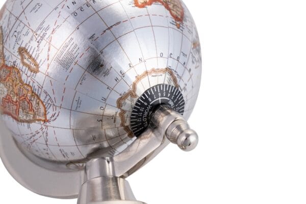 BOLA MUNDO ALUMINIO NICKEL 13X10X22 CM