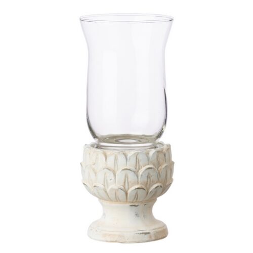 PORTAVELAS CEMENTO CRISTAL 14x14x33 CM