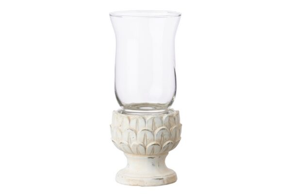 PORTAVELAS CEMENTO CRISTAL 14x14x33 CM