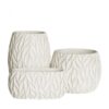MACETERO HOJAS BLANCO JARDIN 25X13X11
