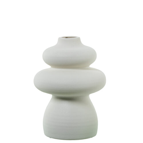 JARRON CERAM ABST CREMA RUGOSA O18X25CM