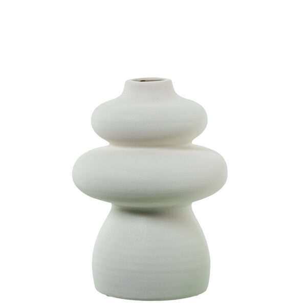 JARRON CERAM ABST CREMA RUGOSA O18X25CM